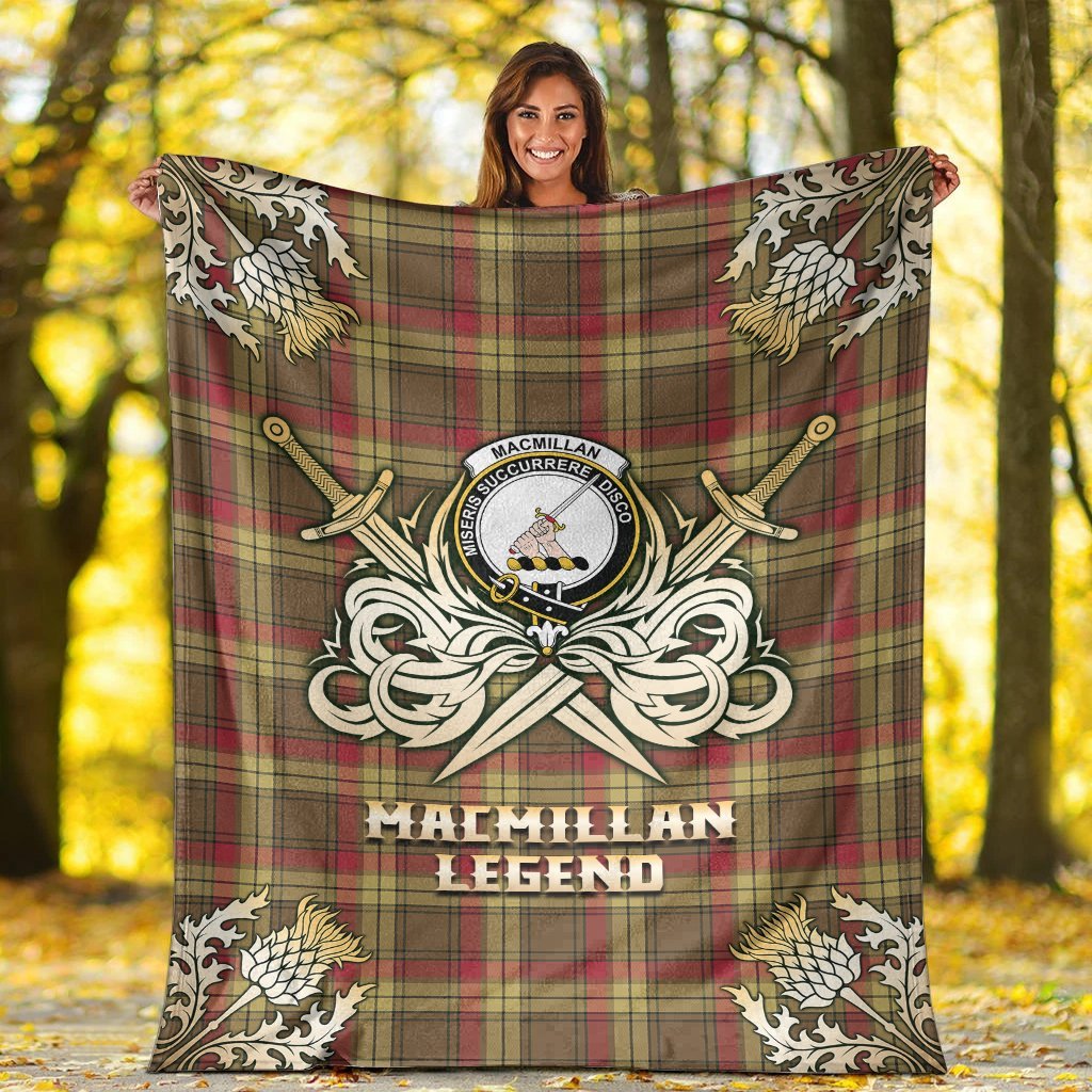 MacMillan Old Weathered Tartan Gold Courage Symbol Blanket