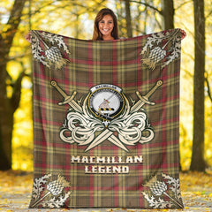 MacMillan Old Weathered Tartan Gold Courage Symbol Blanket