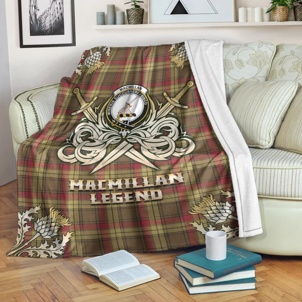 MacMillan Old Weathered Tartan Gold Courage Symbol Blanket