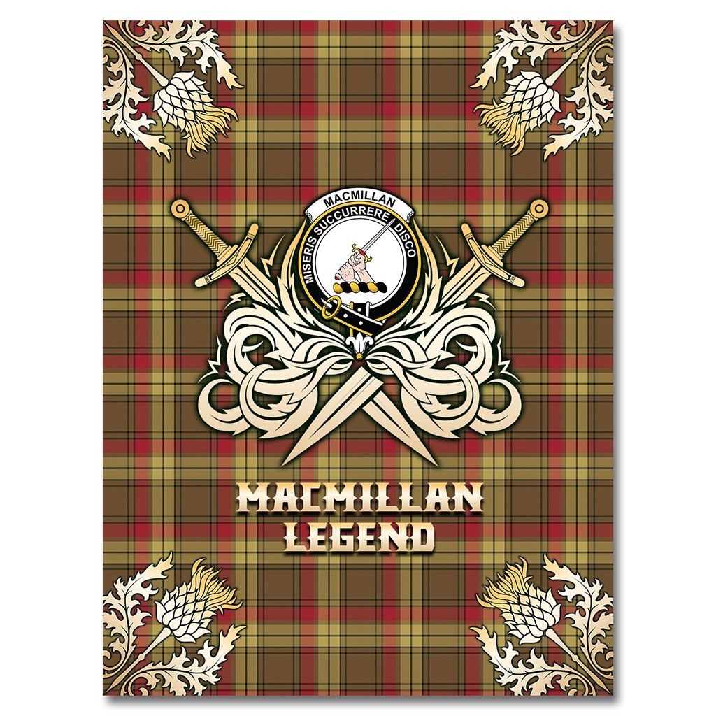 MacMillan Old Weathered Tartan Gold Courage Symbol Blanket