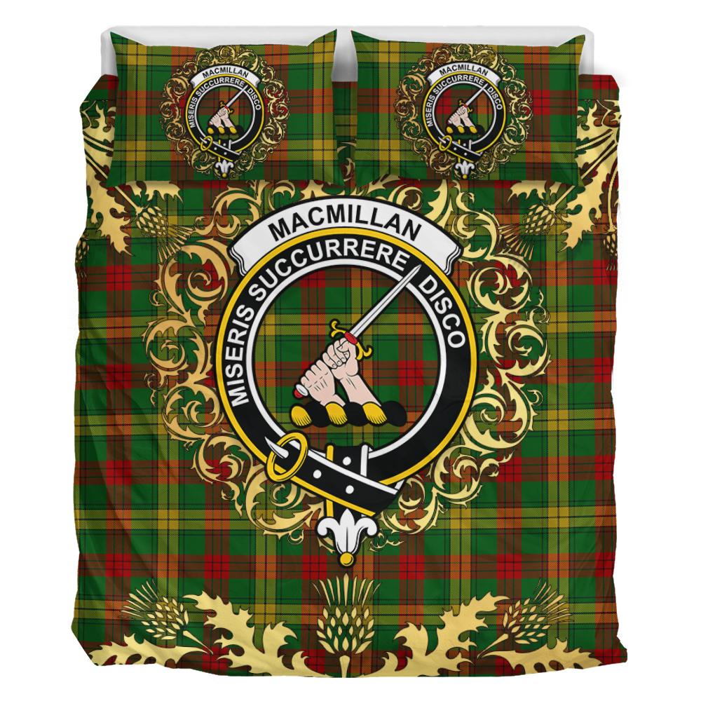 MacMillan Society of Glasgow Tartan Crest Bedding Set - Golden Thistle Style