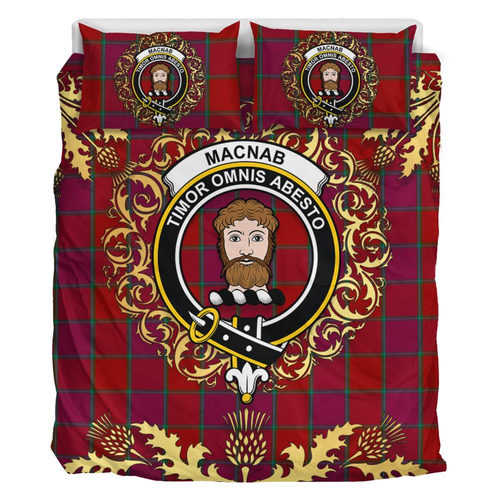 MacNab Old Tartan Crest Bedding Set - Golden Thistle Style
