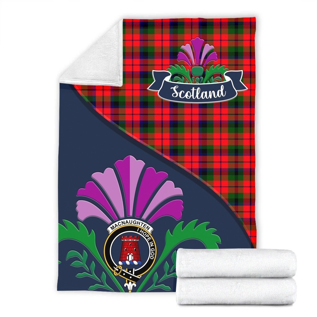 MacNaughten Tartan Crest Premium Blanket - Thistle Style