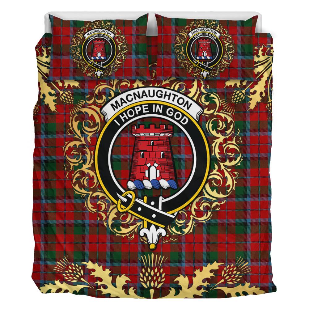 MacNaughton 01 Tartan Crest Bedding Set - Golden Thistle Style