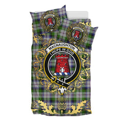 MacNaughton Dress  Tartan Crest Bedding Set - Golden Thistle Style
