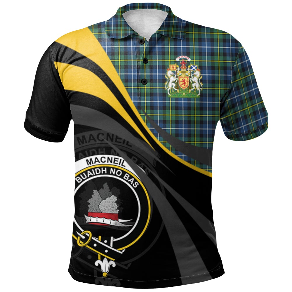 MacNeil of Barra Ancient Tartan Polo Shirt - Royal Coat Of Arms Style