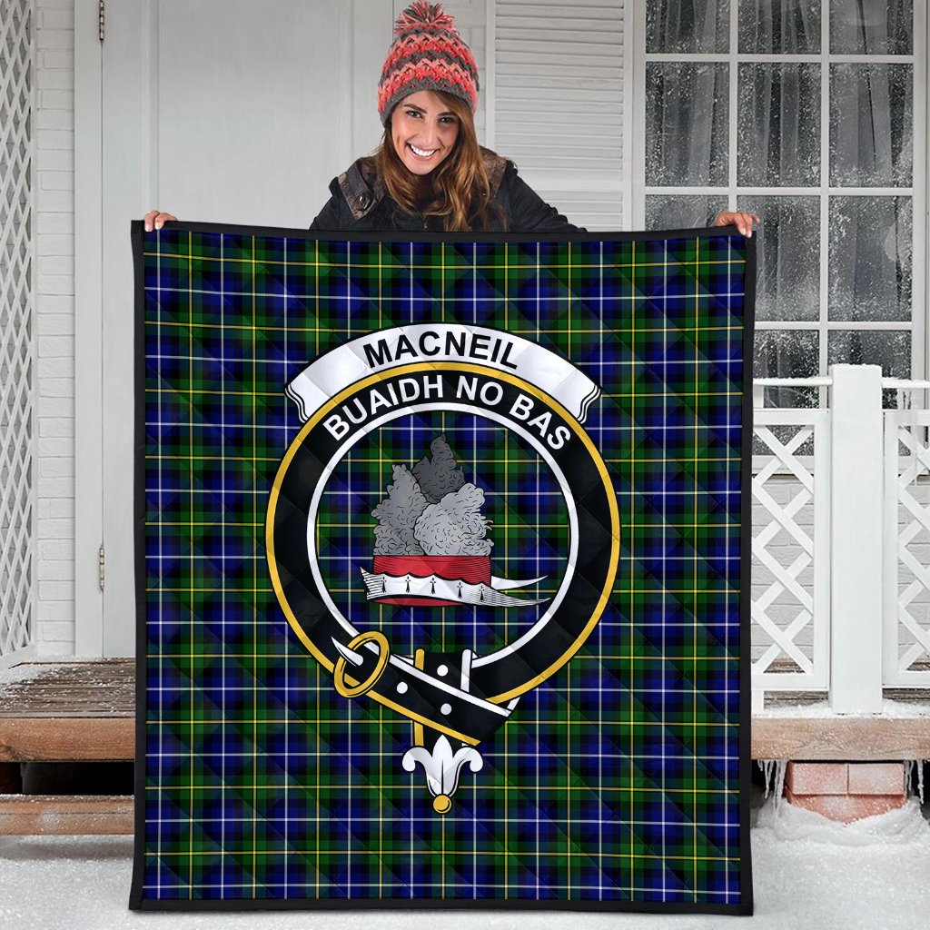 MacNeill of Barra Family Modern Tartan Crest Quilt