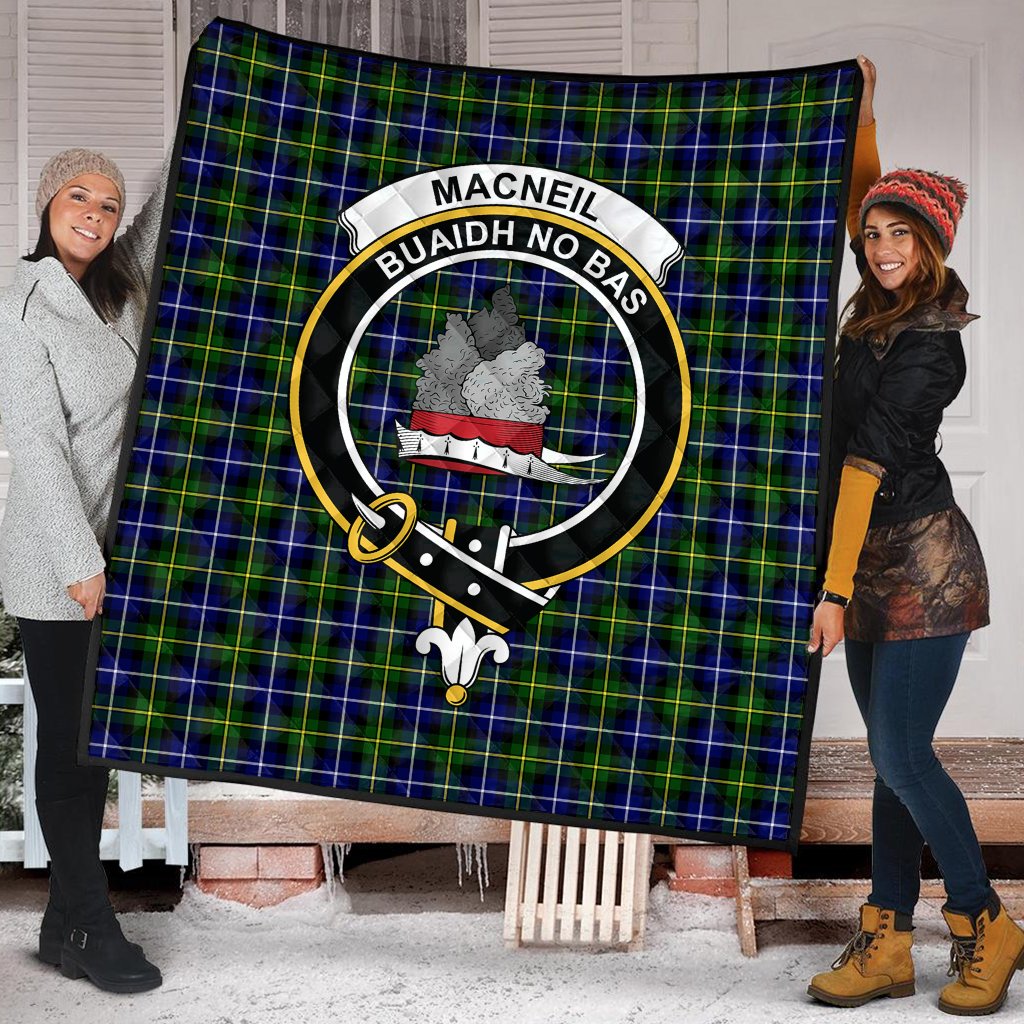 MacNeill of Barra Family Modern Tartan Crest Quilt