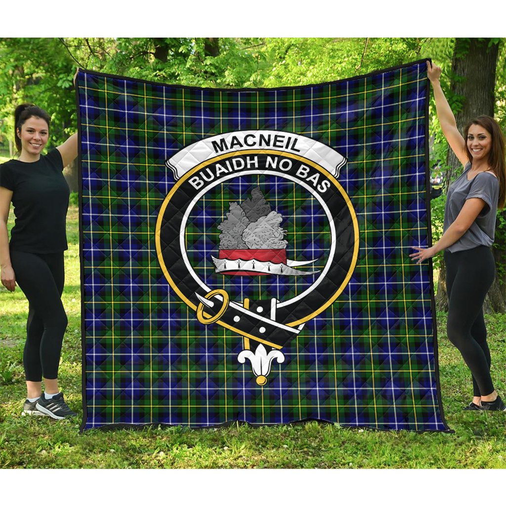 MacNeill of Barra Family Modern Tartan Crest Quilt