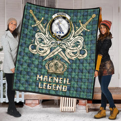MacNeil of Colonsay Ancient Tartan Crest Legend Gold Royal Premium Quilt