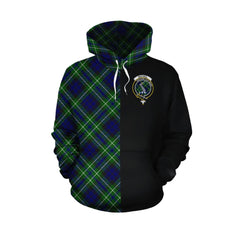 MacNeil of Colonsay Modern Tartan Hoodie Half of Me - Cross Style
