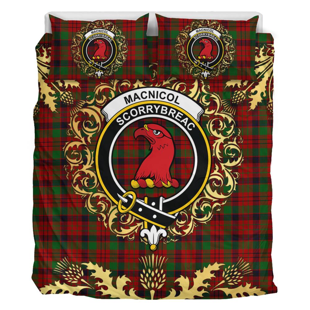 MacNicol - Nicolson 01 Tartan Crest Bedding Set - Golden Thistle Style