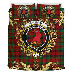 MacNicol - Nicolson 01 Tartan Crest Bedding Set - Golden Thistle Style
