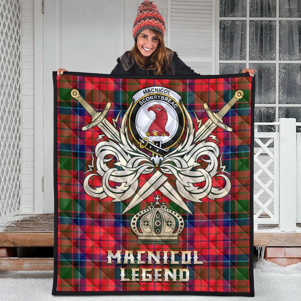 MacNicol of Scorrybreac Tartan Crest Legend Gold Royal Premium Quilt