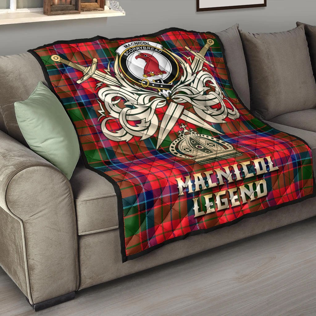 MacNicol of Scorrybreac Tartan Crest Legend Gold Royal Premium Quilt