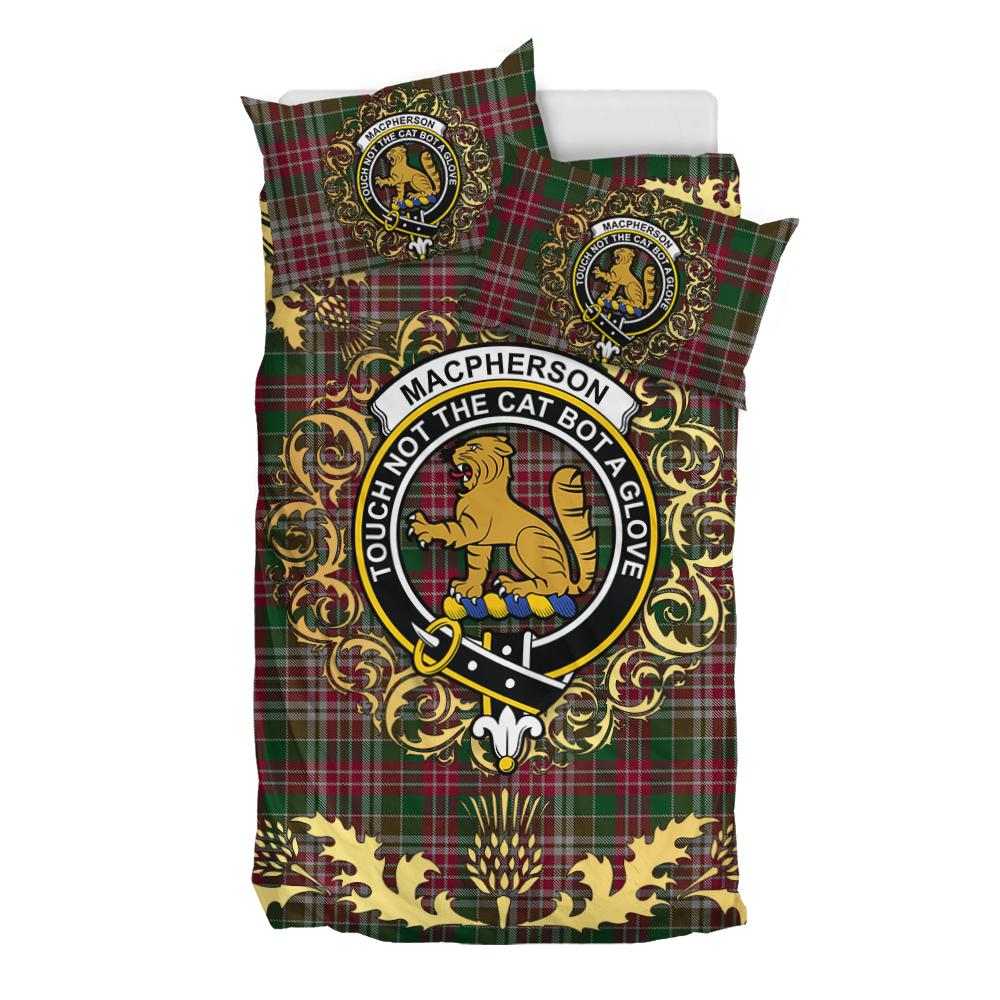MacPherson 09 Tartan Crest Bedding Set - Golden Thistle Style