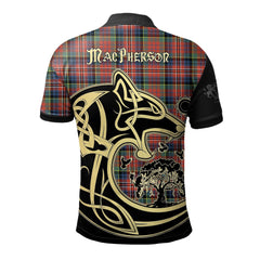 MacPherson Ancient Tartan Polo Shirt Viking Wolf