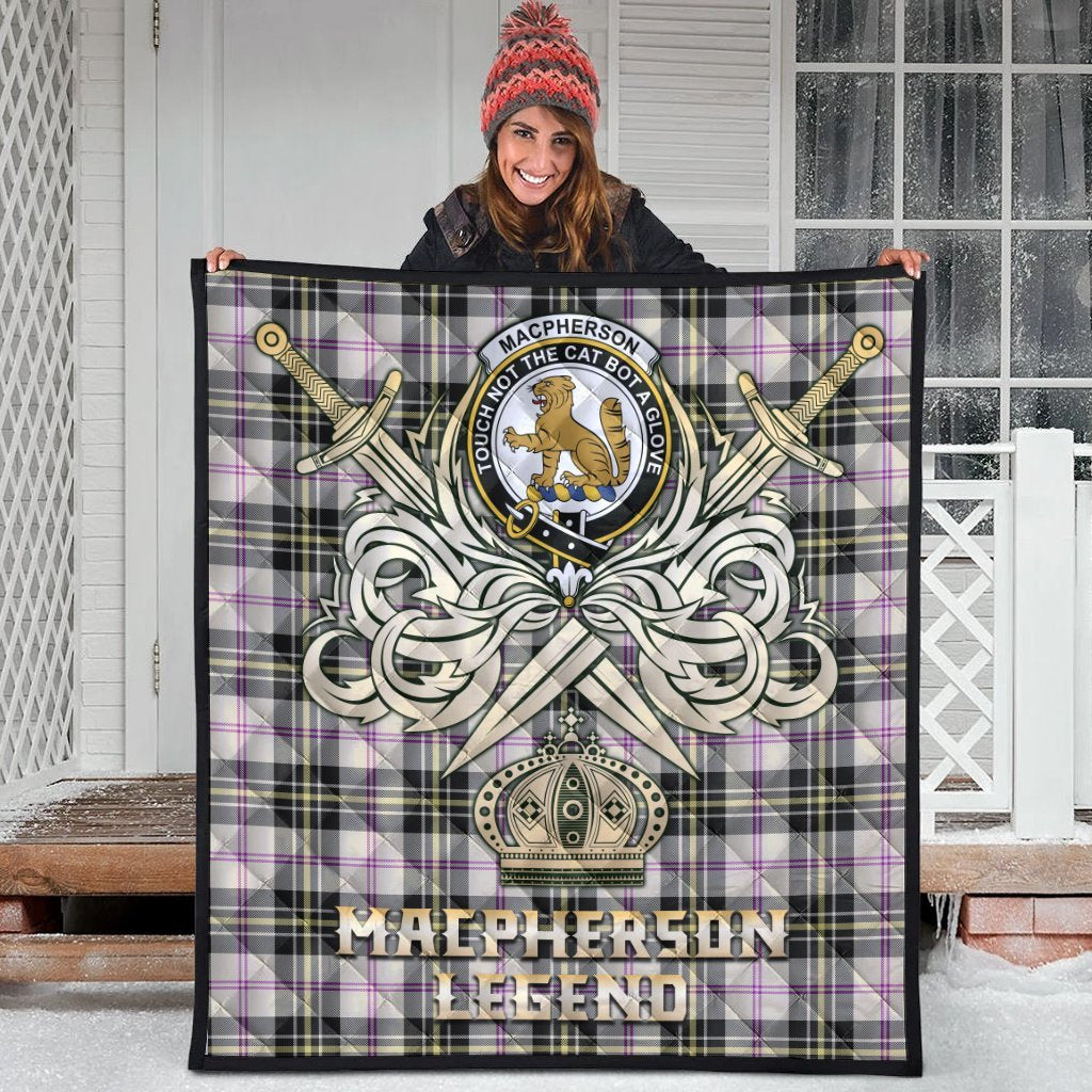 MacPherson Dress Ancient Tartan Crest Legend Gold Royal Premium Quilt