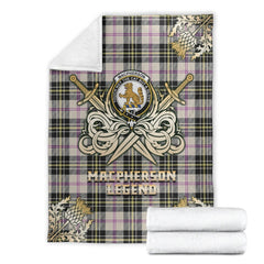MacPherson Dress Ancient Tartan Gold Courage Symbol Blanket
