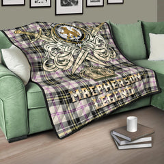 MacPherson Dress Ancient Tartan Crest Legend Gold Royal Premium Quilt