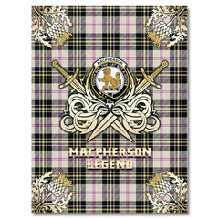 MacPherson Dress Ancient Tartan Gold Courage Symbol Blanket