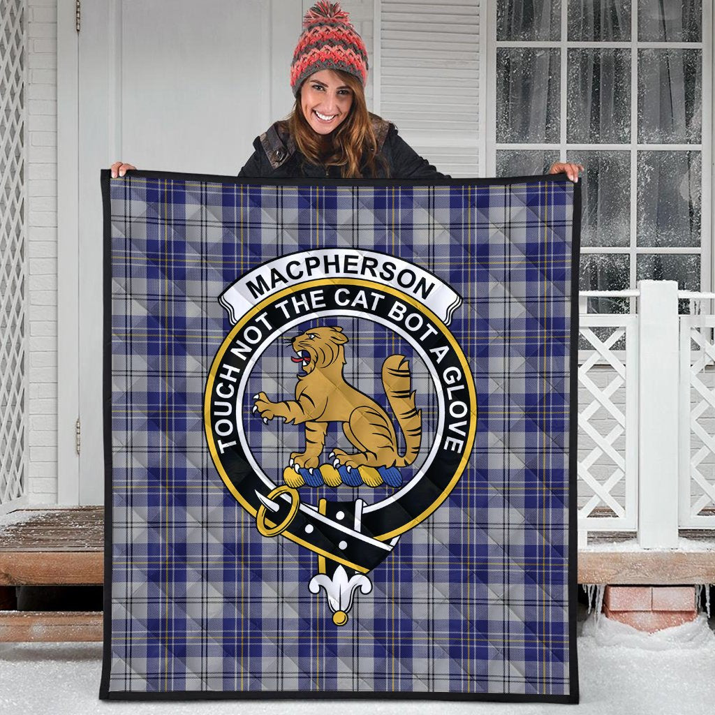 MacPherson Dress Blue Tartan Crest Quilt