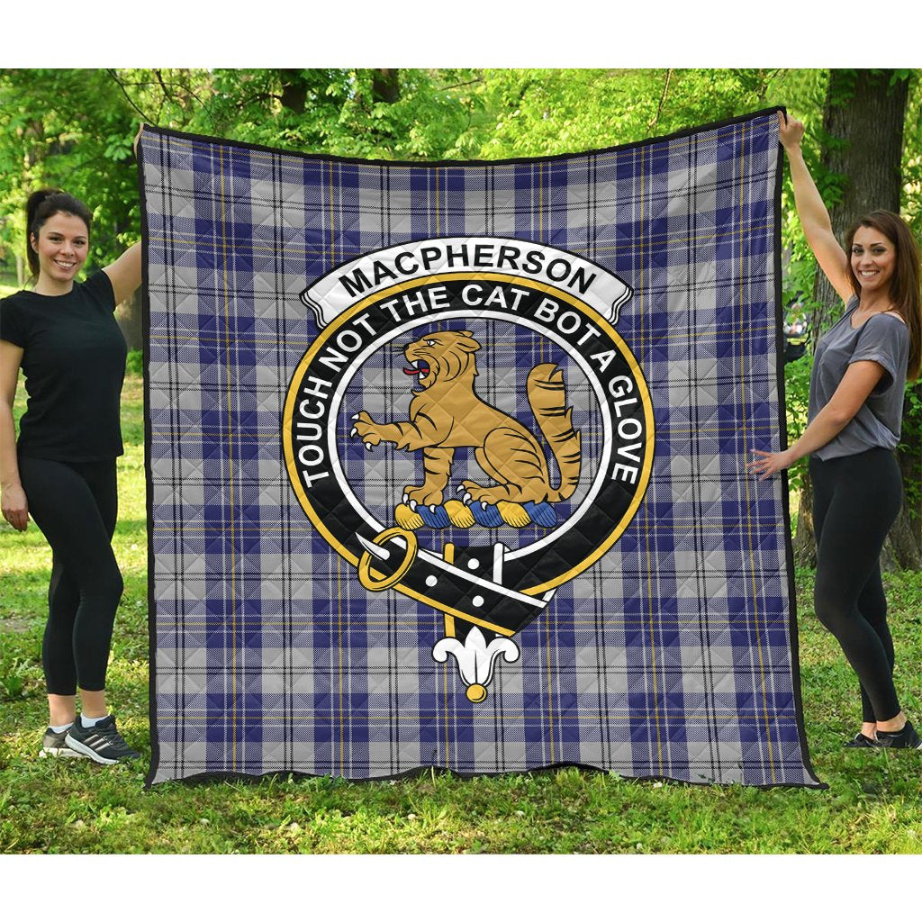 MacPherson Dress Blue Tartan Crest Quilt