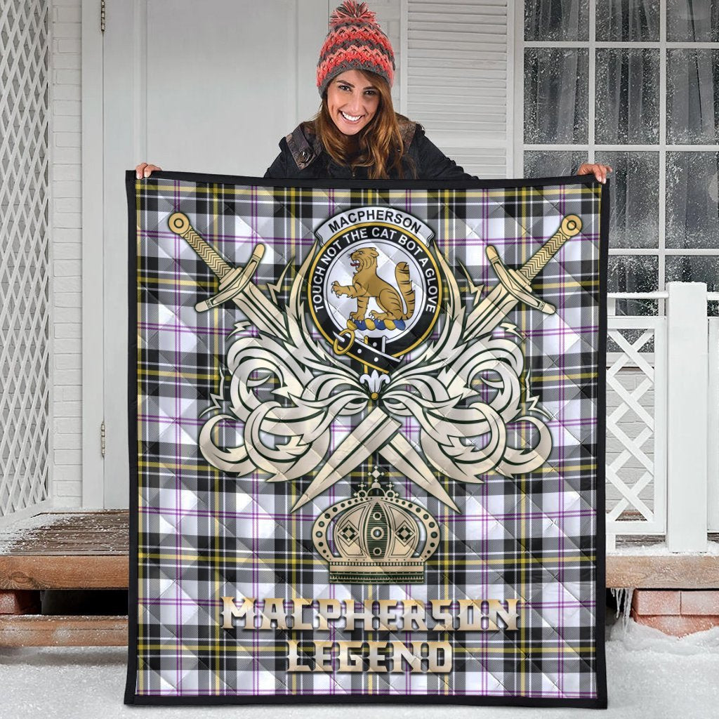 MacPherson Dress Modern Tartan Crest Legend Gold Royal Premium Quilt