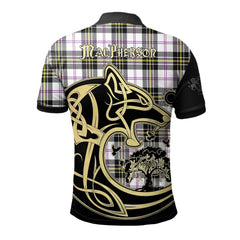 MacPherson Dress Modern Tartan Polo Shirt Viking Wolf