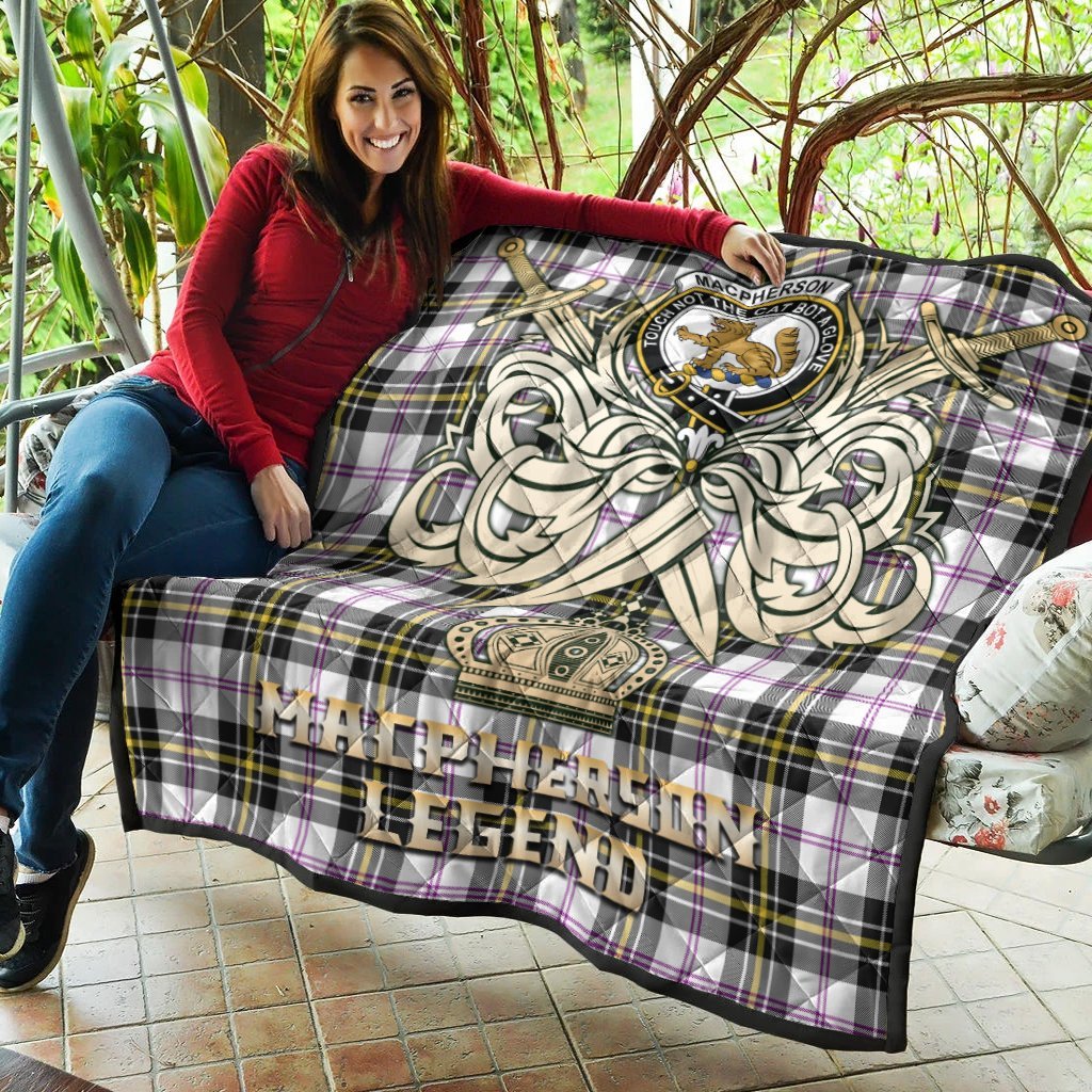 MacPherson Dress Modern Tartan Crest Legend Gold Royal Premium Quilt