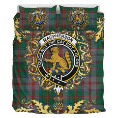 MacPherson Gathering Tartan Crest Bedding Set - Golden Thistle Style