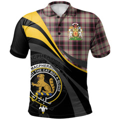 MacPherson Hunting Ancient Tartan Polo Shirt - Royal Coat Of Arms Style