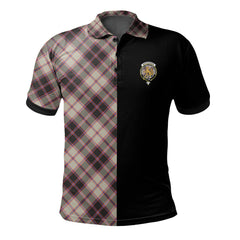 MacPherson Hunting Ancient Tartan Polo Shirt Half of Me - Cross Style