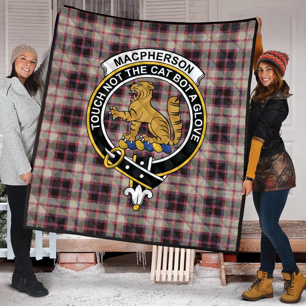 MacPherson Hunting Ancient Tartan Crest Quilt