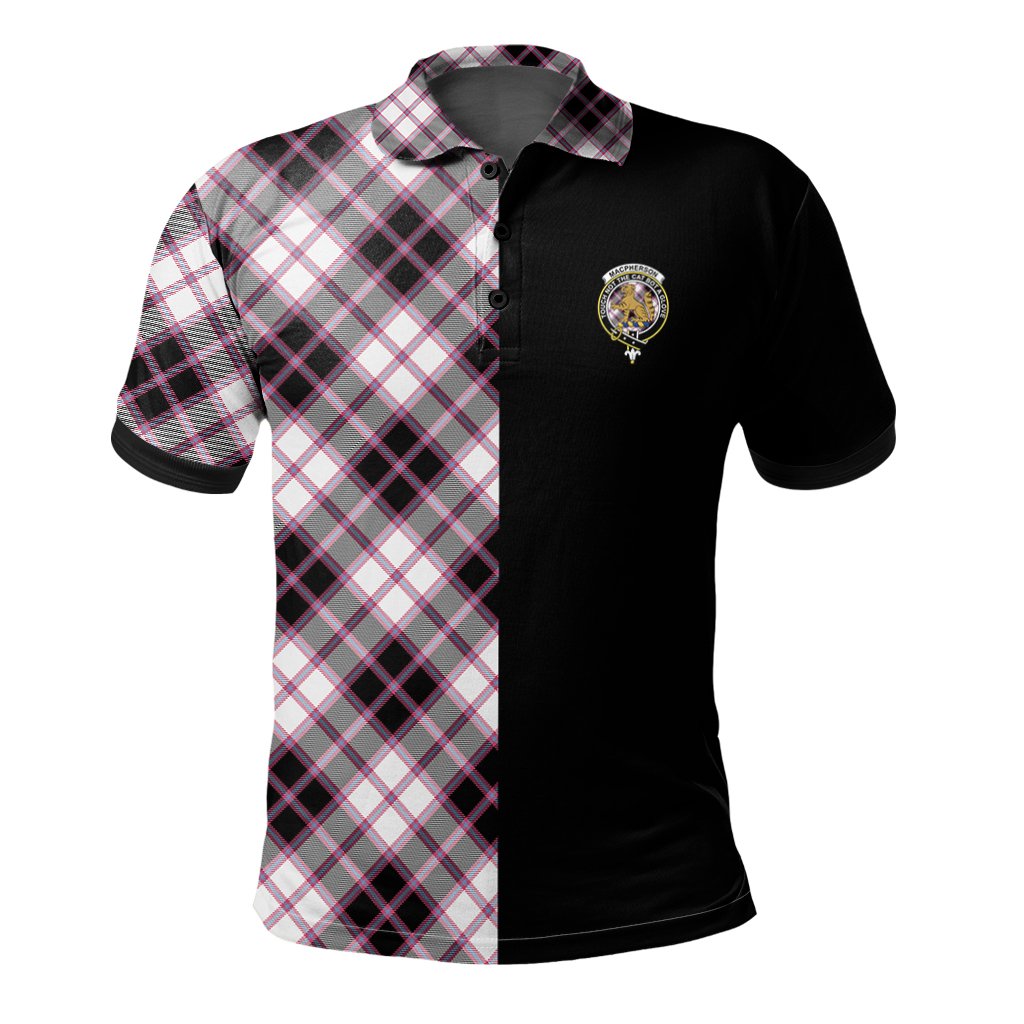 MacPherson Hunting Modern Tartan Polo Shirt Half of Me - Cross Style