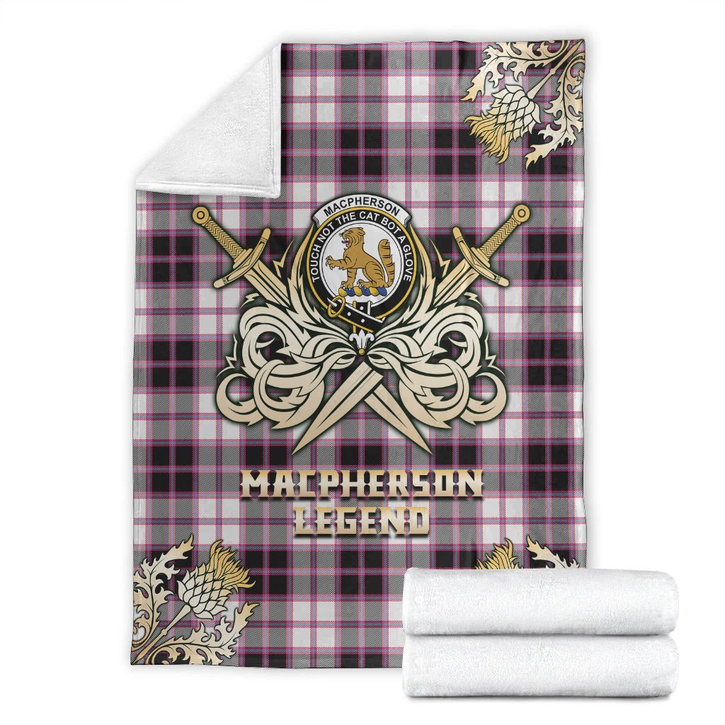 MacPherson Hunting Modern Tartan Gold Courage Symbol Blanket