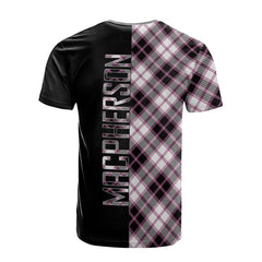 MacPherson Hunting Modern Tartan T-Shirt Half of Me - Cross Style