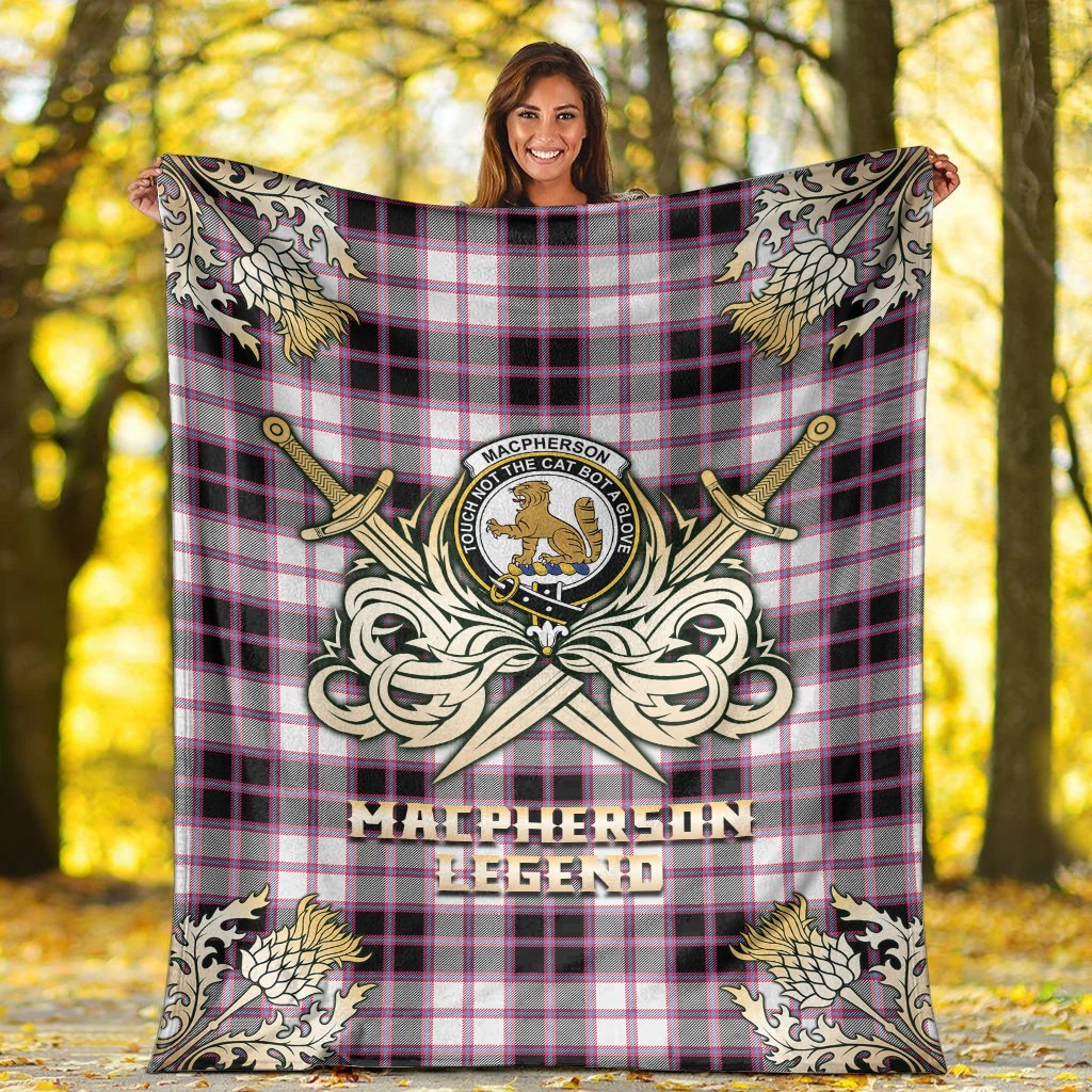 MacPherson Hunting Modern Tartan Gold Courage Symbol Blanket
