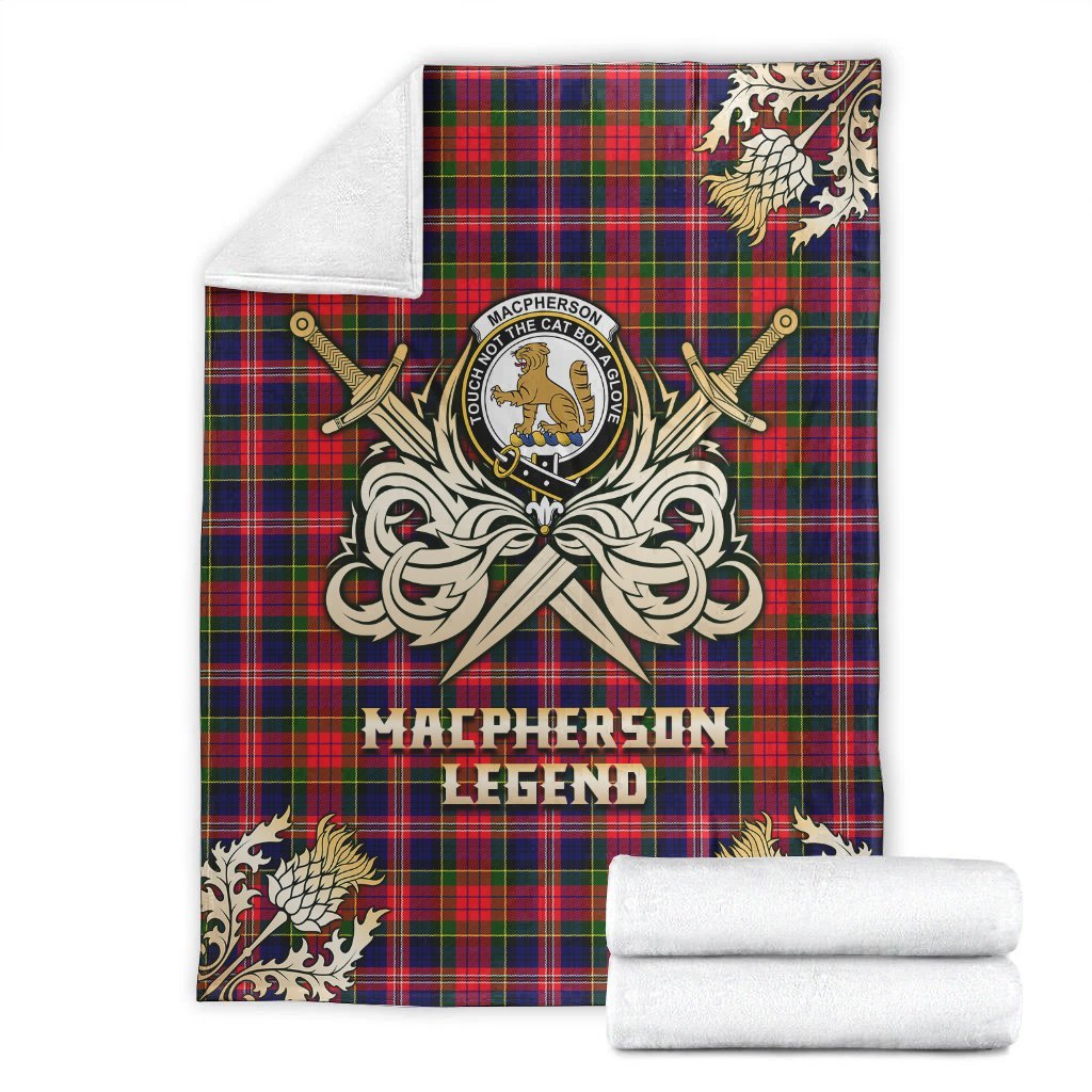 MacPherson Modern Tartan Gold Courage Symbol Blanket