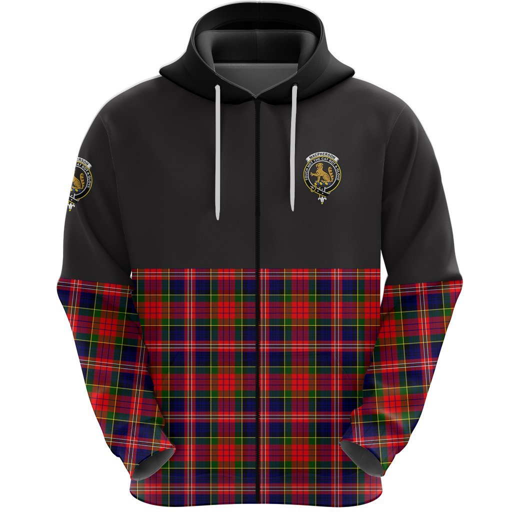 MacPherson Modern Clan Half Of Tartan Zipper Hoodie