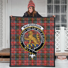 MacPherson Weathered Tartan Crest Quilt