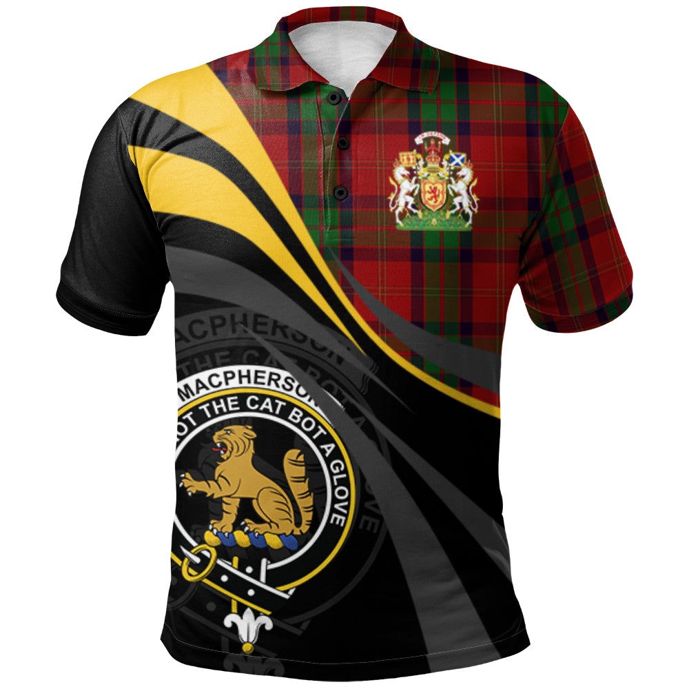 MacPherson of Cluny Tartan Polo Shirt - Royal Coat Of Arms Style