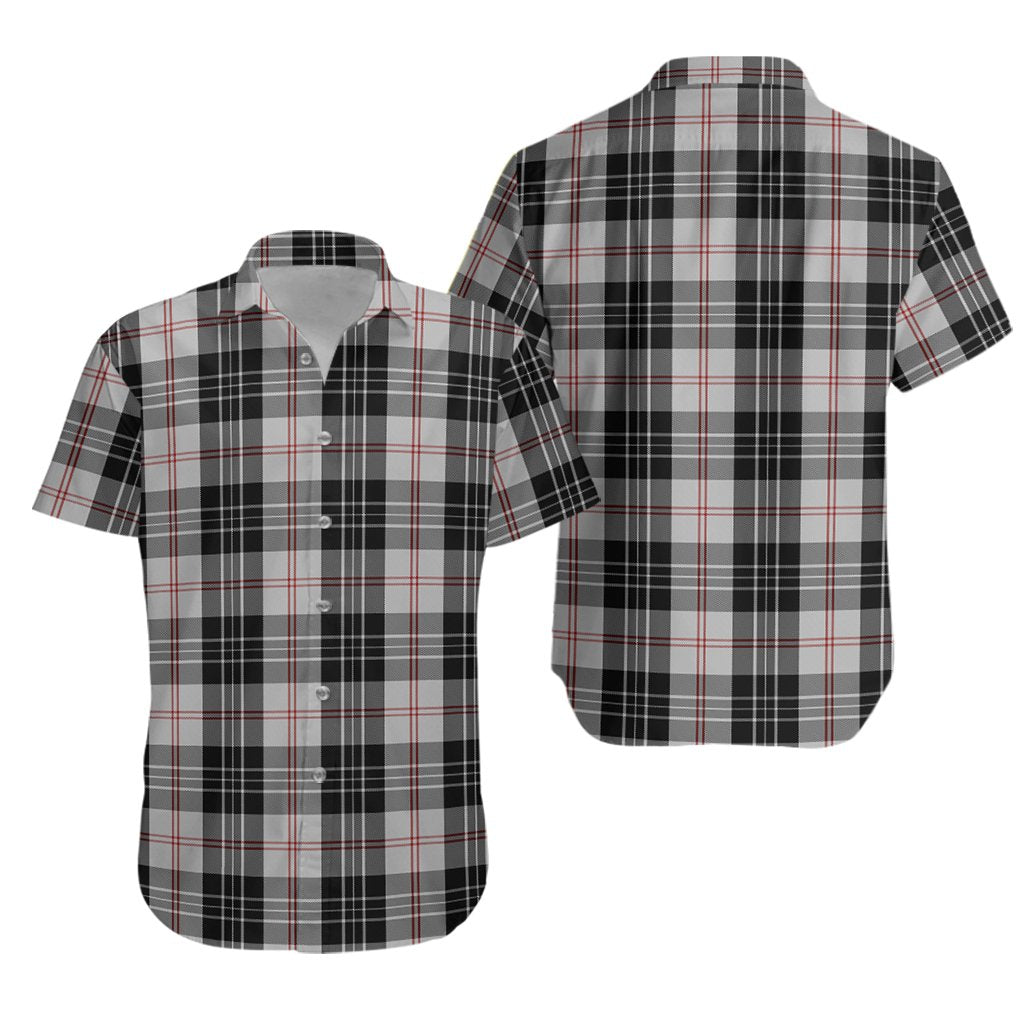MacPherson of Cluny Black and White Tartan Hawaiian Shirt