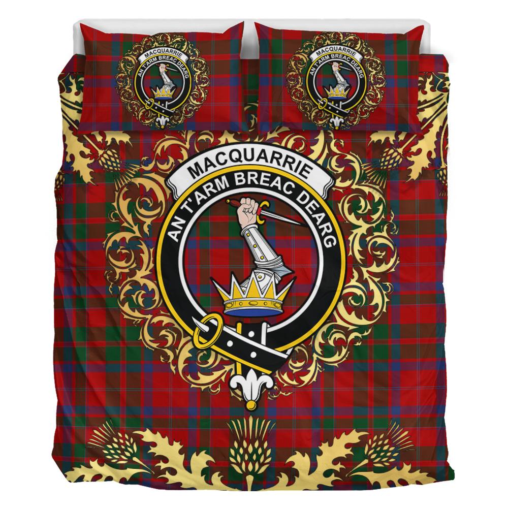 MacQuarrie 03 Tartan Crest Bedding Set - Golden Thistle Style