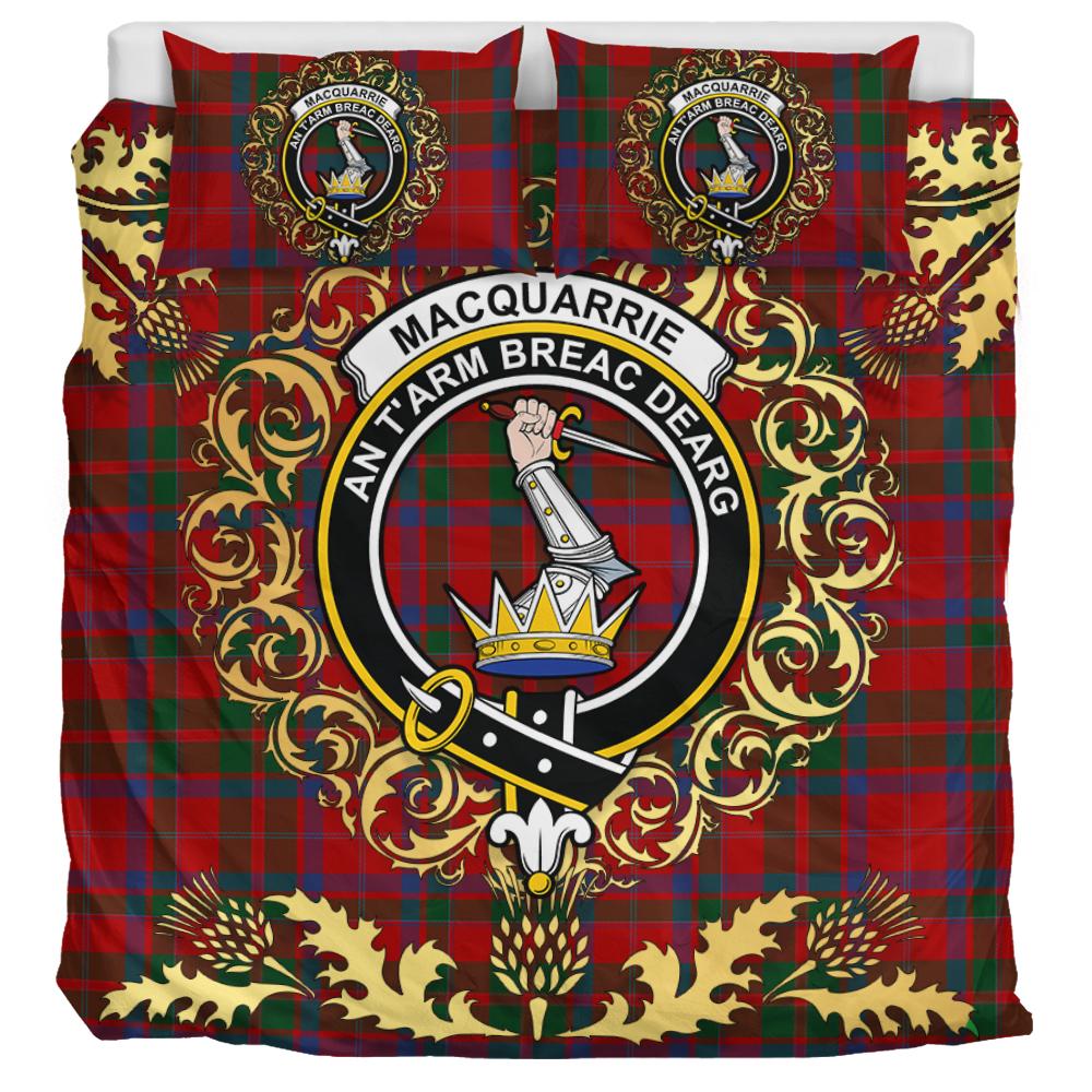 MacQuarrie 03 Tartan Crest Bedding Set - Golden Thistle Style