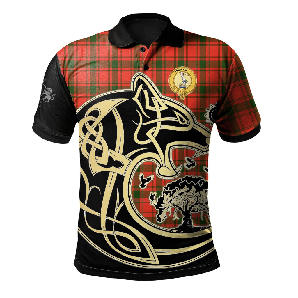 MacQuarrie Modern Tartan Polo Shirt Viking Wolf