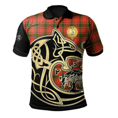 MacQuarrie Modern Tartan Polo Shirt Viking Wolf