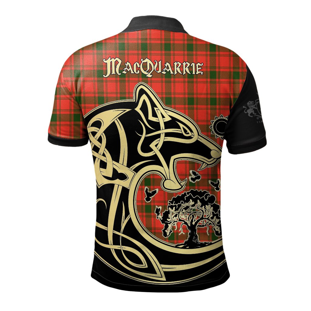 MacQuarrie Modern Tartan Polo Shirt Viking Wolf