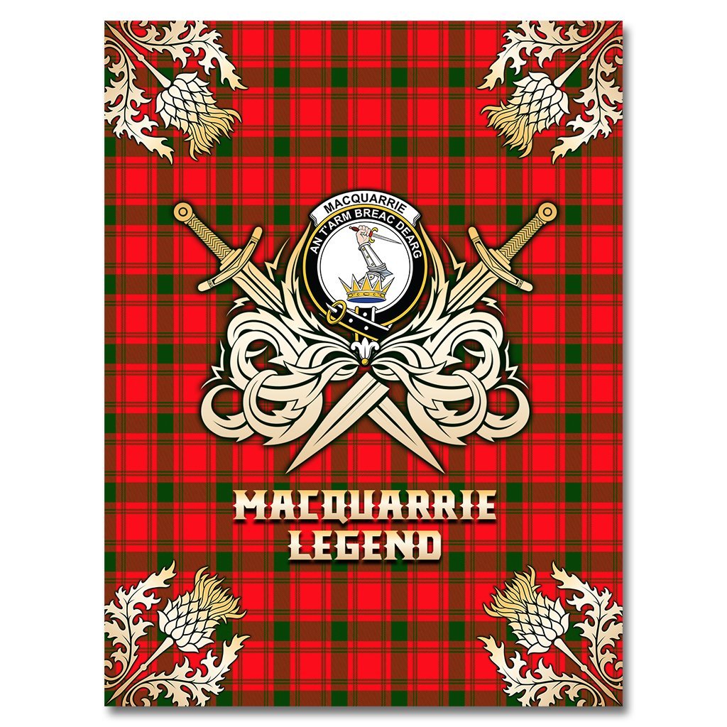 MacQuarrie Modern Tartan Gold Courage Symbol Blanket