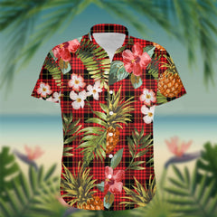 MacQueen Tartan Hawaiian Shirt Hibiscus, Coconut, Parrot, Pineapple - Tropical Garden Shirt